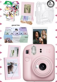 Resim Fujifilm Instax mini 12 Pembe Fotoğraf Makinesi-30'lu Film-Albüm-Mandal-Çerçeve ve Kılıf Mega Set 2 
