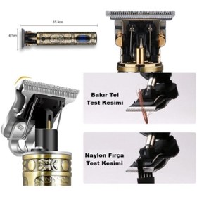 Resim Egonex V-085 T-Bıçak Komple Vucüt Kılı Saç Ense Sakal Çizim Tıraş Makinesi 