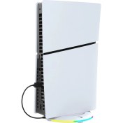 Resim Doreka Dikey Stand Dijital/disk Sürümü Ps5 Evrensel Konsol Için 14 Renkli LED Işıklı 