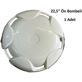 Resim gcstore 1 Adet 22,5" Ön Bombeli Beyaz Plastik Travego Model Jant Kapağı Tır / Kamyon / Otobüs 