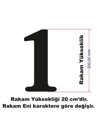 Resim Stencil Rakam Boyama Şablonu X064-sayı Rakam Yüksekliği 20 Cm 