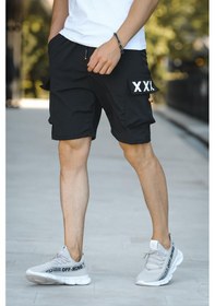 Resim Matta Baskılı Kort Paraşüt Kumaş Kargo Cep Erkek Şort 001 