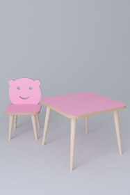 Resim Remaks Buğlem Yaz Sil Yüzey Çocuk Masa Sandalye Takımı 1 Aktivite Oyun Masası 1 Sandalye - Pembe 