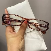 Resim 1 Adet Kadınlar İçin Trend Y2K Kare Çerçeve Gözlük - Moda Tam Kenarlı Fotoğraf Gözlüğü, Kaplumbağa Kabuğu ve Siyah Tasarım 
