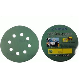 Resim Nikon 52035 Kırılmaz Yeşil Cırt Zımpara 125X60 Kum 8 Delikli (303078773) 