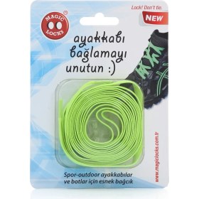 Resim Magic Locks Neon Sarı Kilitli Elastik Akıllı Bağcık (Düz) 