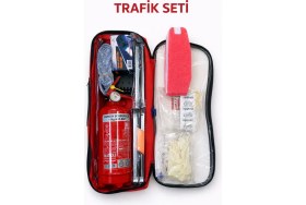 Resim Black Gold Lüx Trafik Seti Ilk Yardım Seti Tüv Türk Uyumlu Çantalı 