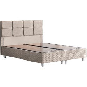 Resim Gümüş İkili Set, Gümüş Çift Kişilik Baza Başlık Seti Krem 140 x 190 