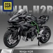 Resim CCA 1:12 Ölçek Ninja H2R Motosiklet Modeli, Siyah Çinko Alaşım Süs, Cool Chic Auto Koleksiyon Oyuncak Hediye 