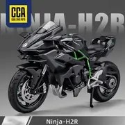 Resim CCA 1:12 Ölçek Ninja H2R Motosiklet Modeli, Siyah Çinko Alaşım Süs, Cool Chic Auto Koleksiyon Oyuncak Hediye 
