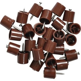 Resim Tuna Çivili Raf Pimi Duvar Dolap Mobilya Pimi Sert Plastik Raf Tutucu Kahverengi 100 Adet Tekli (1 Paket) 