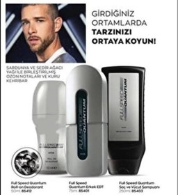 Resim Avon Full Speed Quantum 75 ml Parfüm 3 Lü Set 
