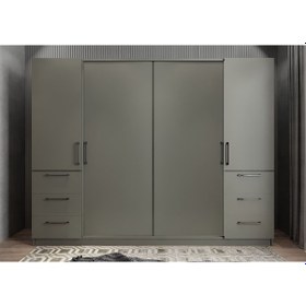 Resim Riga Sürgü Kapaklı Çekmeceli Gardırop F 240 Cm 