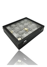 Resim Diji 20'li Saat Kutusu Saat Çantası Siyah İçi Gri Gri Yastıklı 