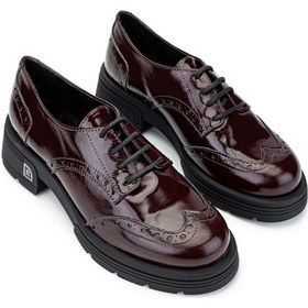 Resim Tamer Tanca Kadın Hakiki Deri Bordo Rugan Casual Ayakkabı 33 2006 Bn Ayk Sk24-25 Bordo Rgn Bordo Rugan 