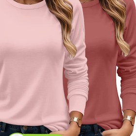 Resim Kadınlar için %100 Uzun Kollu T-Shirt Set - Yumuşak, Rahat ve Şık İki Parça Kıyafet, Sonbahar ve Kış İçin Mükemmel, Günlük Giyim|Minimalist Tarz|Rahat Kesim, Kadınlar İçin Üst, Kadınlar İçin T-Shirt 