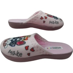 Resim Gezer Kız Çocuk Pembe Kedi Köpek Figürlü Ev Içi Terlik GZRR62-028 