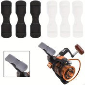 Resim 5 Adet Kauçuk Makara Koruyucu - Sazan, Levrek ve Alabalık için Dayanıklı Aşınmaya Karşı Dirençli Yüksek Esneklikte Makara Tabanı Matları, Siyah/Beyaz, 6.2 cm, Balıkçılık Aksesuarı 