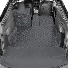 Resim Araç Bagaj Örtüsü, Evcil Hayvan Köpek Bagaj Koruma Kılıfı - Suv, Sedan, Pickup Panelvan Bagaj Havuzu, Araba Için Su Geçirmez Bagaj Koruyucu Kılıf Örtü Mat- Medium - Gri 