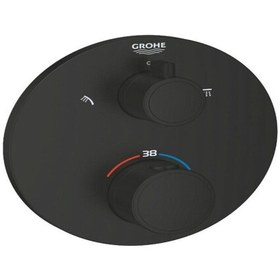 Resim Grohe Grohtherm Termostatik Banyo/Duş Bataryası 2 Çıkışlı Divertörlü - 1022082430 Siyah 