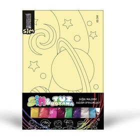 Resim Kb-344 Uzay Simli Tuz Boyama Oyunu Eğitici Aktivite Kum Boyama 