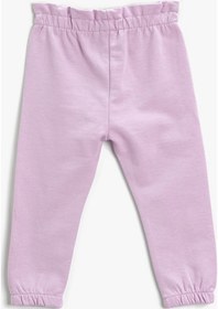 Resim Koton Basic Jogger Eşofman Altı Beli Büzgülü Lastikli Şardonlu Lila 3smg40005ak 3SMG40005AK370 Lila 