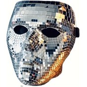 Resim Fochsia 1 Adet Disko Topu Işıltılı Yüz Maskesi Parti Işık Yansıtıcı Gümüş Renk Gümüş 
