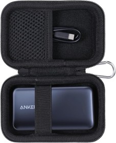 Resim Khanka Anker Nano 30 W/Anker 533 Power Bank 30 W için yedek sert kapaklı taşıma çantası, Anker 10.000 mAh Power Bank için saklama ve seyahat kapağı (siyah, sadece çanta) 