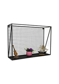 Resim Wessdizayn Metal Duvar Rafı Iskandinav Kare Model Wd-13 Siyah 