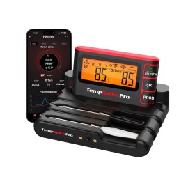 Resim Thermopro Tp980-2 Şarjlı 320m Kablosuz Alarmlı 2problu App, Monitörlü Profesyonel Gıda Termometresi 