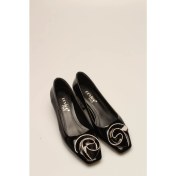 Resim İdil Idil Siyah Rugan Taşlı Kadın Topuklu 