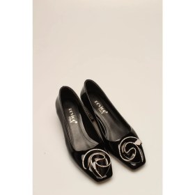 Resim İdil Idil Siyah Rugan Taşlı Kadın Topuklu 