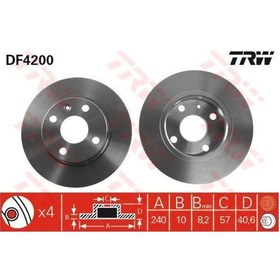 Resim Trw DF4200 FREN DİSKİ ARKA CORSA C 00- COMBO 00- TIGRA B 04- DÜZ 
