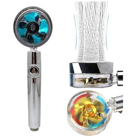 Resim 360 Derece Dönebilen Pervaneli Turbo Tazyikli Duş Başlığı 