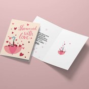 Resim Aşk Yağmuru Romantik Tebrik Kartı 