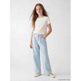 Resim LC Waikiki Lcw Kids Indigo Baggy Fit Kız Çocuk Jean Pantolon 