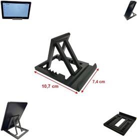 Resim Özel 3D Üretim Katlanabilir & Ayarlanabilir 7 Kademeli Telefon Tablet Standı Tablet Telefon Tutucu (Ebat: 10,7 cm x 7,4 cm) (Turkuaz) 