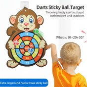 Resim 1pc Çocuk Maymun Dart Hedef Oyun Seti - Polyester Yapışkan Top Atma Oyuncak - İç Mekan ve Dış Mekan Oyunu - Çocuklar için Noel Partisi Hediyesi - Pille Çalışmaz 