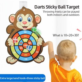 Resim 1pc Çocuk Maymun Dart Hedef Oyun Seti - Polyester Yapışkan Top Atma Oyuncak - İç Mekan ve Dış Mekan Oyunu - Çocuklar için Noel Partisi Hediyesi - Pille Çalışmaz 