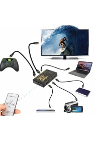 Resim Yeni 2025 Ultra 4k Hdmi Çoklayıcı Çoğaltıcı Switch Splitter 5 Port Kumandalı Ultra Hd 