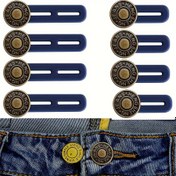 Resim 8 Paket Dikişsiz Kot Pantolon Toka Genişleticiler - Erkekler ve Kadınlar için Ayarlanabilir Bel Genişleticiler, Metal Silikon Kot Kesme Aksesuarları 