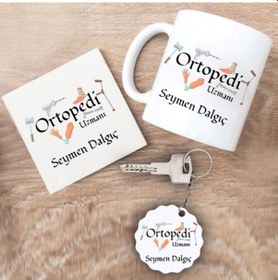Resim Ortopedi Uzmanı Hediye Seti Kupa Bardak+Altlık+Anahtarlık 
