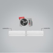 Resim Arçelik 1+2 Multi Ekolojik Inverter Klima - (1 Adet Dış Ünite + 2 Adet 9+9 BTU İç Ünite) / A++ 