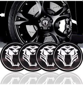 Resim 4 X Kaplan Kafası Araba Direksiyon Lastik Tekerlek Merkezi Araba Etiket Jant Kapağı Amblem Rozet Çıkartmaları Sembol 