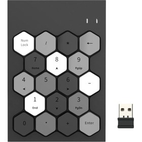 Resim Kablosuz Sayısal Tuş Takımı 18 Tuşları Numarası Pad Numpad Dizüstü Pc Siyah Karışık Için 