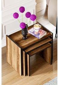 Resim Zg4 3'lü Zigon Sehpa - Ceviz Zg4 - Ceviz 