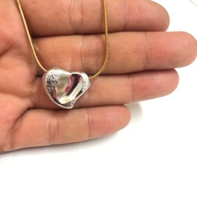 Resim Rodyum Kaplama 21mm Çatlatma Desen Şekilsiz Tombul Kalp 