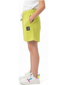 Resim Toontoy Kids Toontoy Kız Çocuk Baskılı Beli Lastikli Cepli Basic Şort 24487 Açık Yeşil 