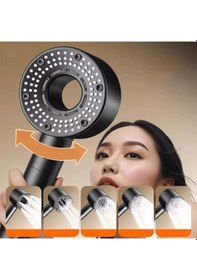 Resim Fonksiyonlu Duş Başlığı, Turbo Duş Kaliteli Lüks Tazyik Modern Banyo Aksesuarı Siyah 