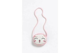 Resim Mollycrush Gülen Kedi Tasarımlı Mini Peluş Çocuk Aksesuar Çantası - Yumuşak Dokulu Omuz Askılı Cüzdan 